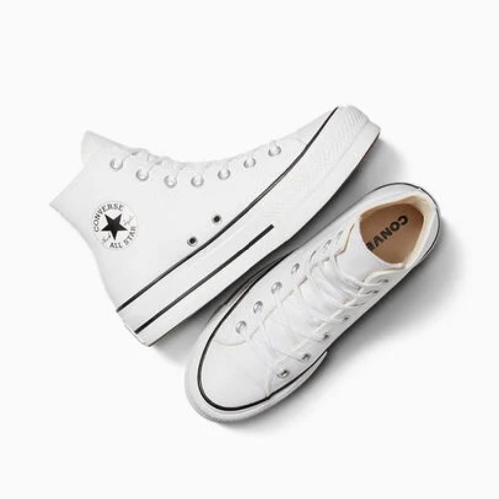 White Converse All Star platform shoes